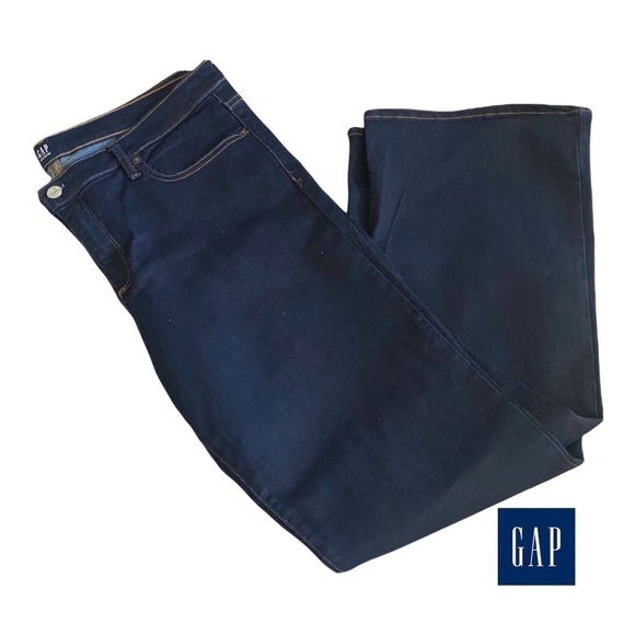 GAP Dark Wash Jeans Mid Rise Perfect Boot Normcore NEW - Picture 4 of 11